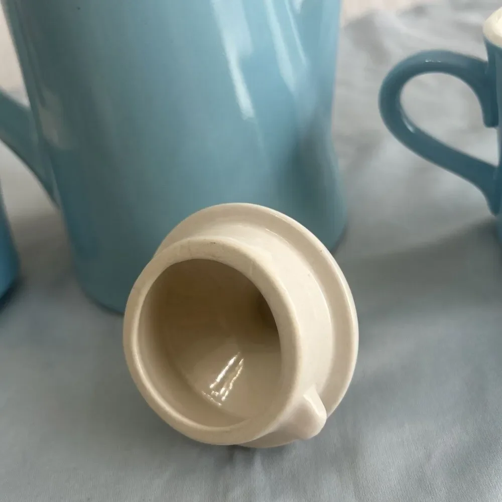 Vintage Cameron Clay Ceramic Coffee Carafe Server Pot, 2 Cups,  Creamer USA